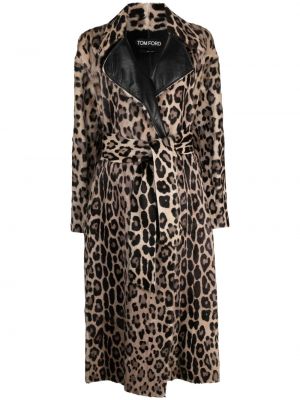 Палто с принт с леопардов принт Tom Ford