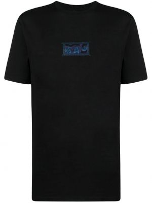 Raštuotas medvilninis marškinėliai Y's juoda