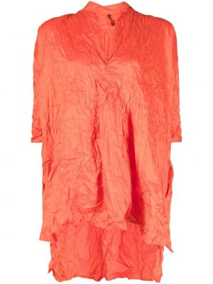 Jedwabna bluzka z dekoltem w serek Daniela Gregis pomarańczowa