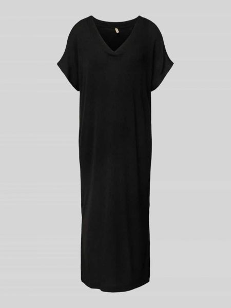 Dzianinowa sukienka z wiskozy Soyaconcept czarna