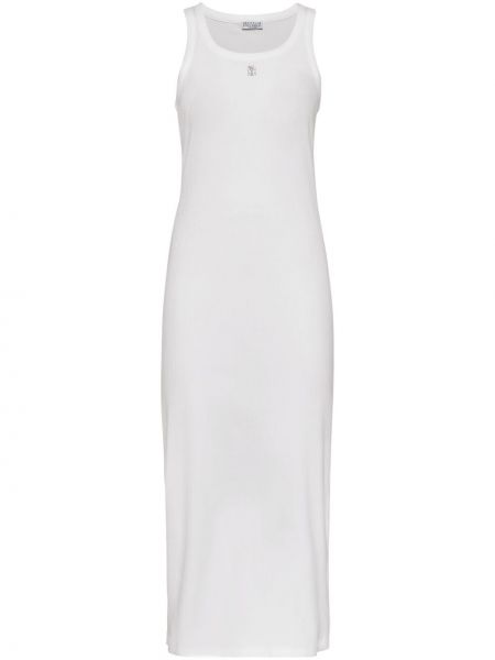 Φόρεμα με κέντημα Brunello Cucinelli λευκό