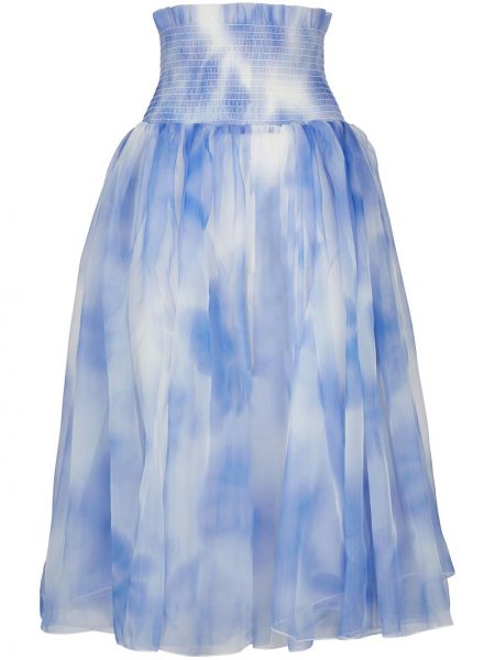 Falda larga con estampado con estampado abstracto Susan Fang azul