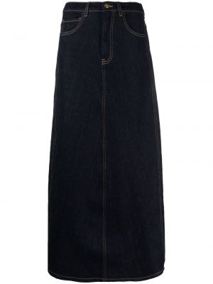 Klasické bavlněné džínová sukně na zip Mes Demoiselles - modrá