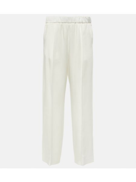 Атласные прямые брюки Jil Sander белые