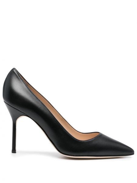 Lær pumps Manolo Blahnik svart