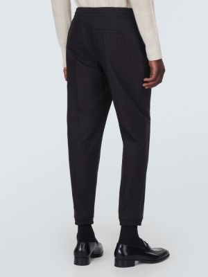 Pantalones de lana de algodón Berluti negro