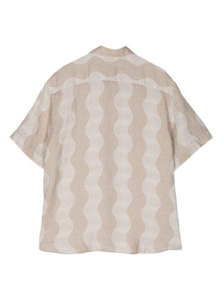 Dryžuota lininė marškiniai Frescobol Carioca smėlinė
