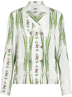 Bluza s cvetličnim vzorcem s potiskom Giambattista Valli bela
