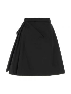 Mini falda de algodón Alexander Mcqueen negro