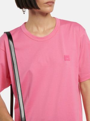 Bavlněné tričko jersey Acne Studios růžové