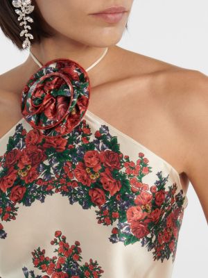 Top de mătase cu model floral Magda Butrym roșu