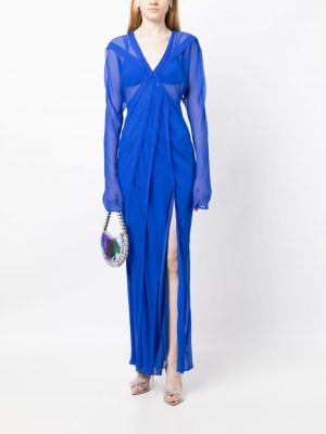 Przezroczysta sukienka długa Rachel Gilbert niebieska