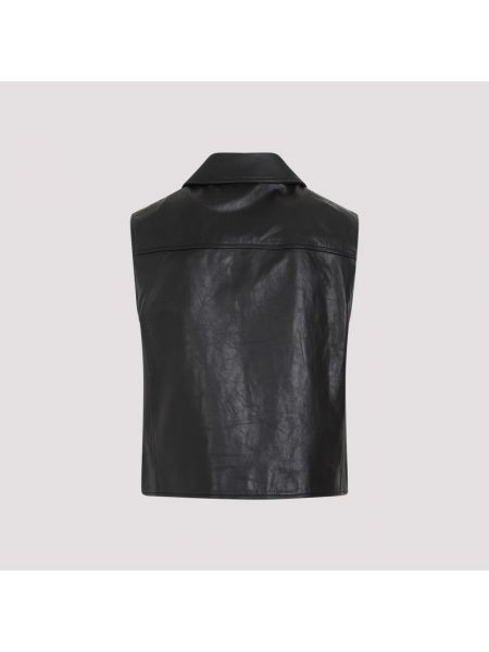 Chaleco de cuero elegante Givenchy negro