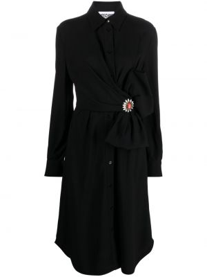 Šaty s mašľou na gombíky Moschino čierna