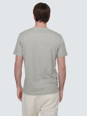 Bavlnené tričko Sunspel sivá