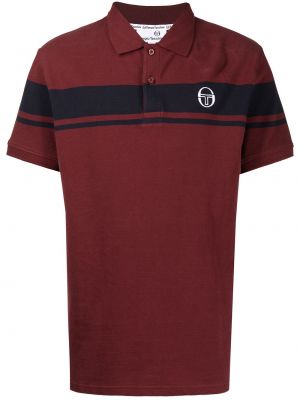 Stripet brodert poloskjorte med print Sergio Tacchini rød