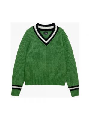 Moherowy sweter Stussy zielony