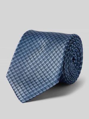 Niebieski jedwabny krawat Olymp