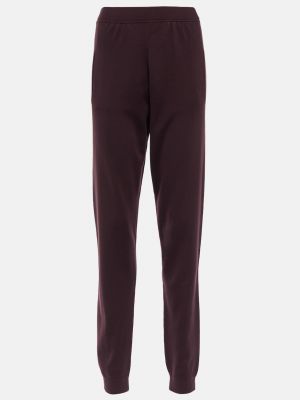 Шерстяные спортивные штаны Saint Laurent фиолетовые