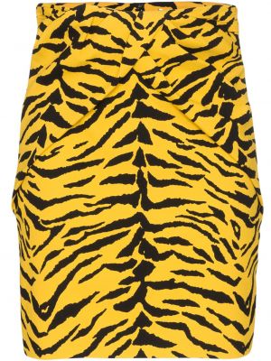 Falda con estampado péplum con rayas de tigre Saint Laurent