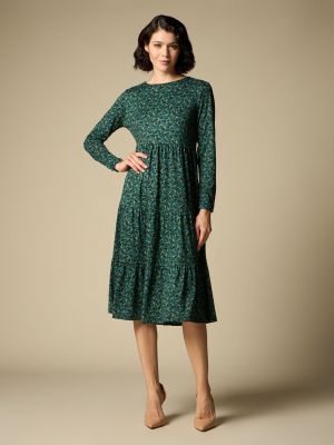 Трикотажное платье с рюшами Iwie зеленое