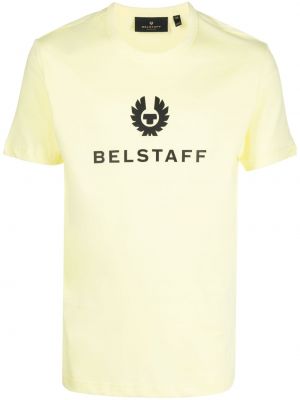 Bavlnené tričko s potlačou Belstaff žltá