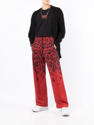 Hose mit print mit leopardenmuster Dolce & Gabbana rot