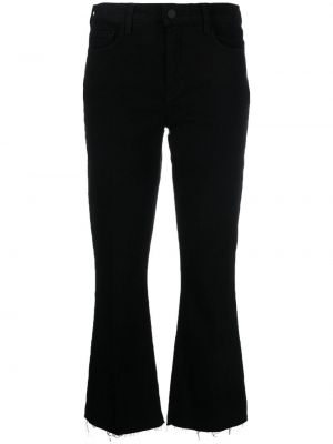 Klasické bavlněné džíny s nízkým pasem s páskem L'agence - černá