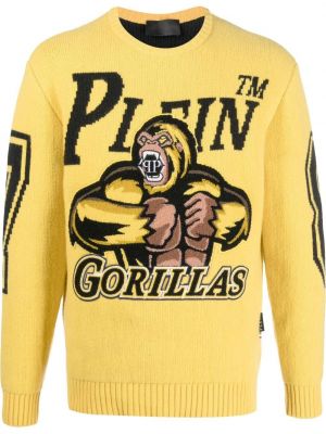Vlněný pulovr Philipp Plein žlutý