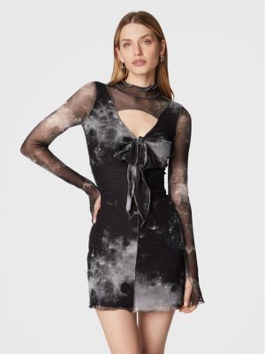 Дънкова рокля slim от тюл Versace Jeans Couture черно