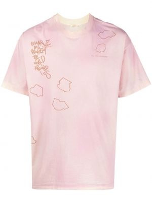 Tricou zdrențuiți cu imagine Objects Iv Life roz