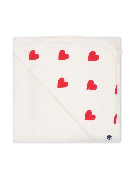 Βαμβακερή τσάντα με σχέδιο με μοτίβο καρδιά Petit Bateau λευκό