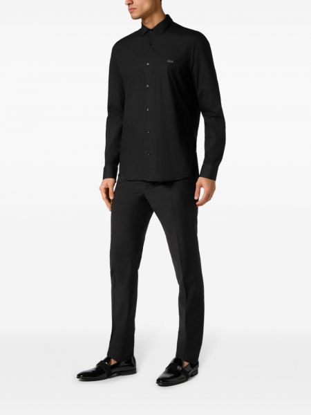 Křišťálová dlouhá košile Philipp Plein černá