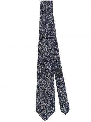 Копринена вратовръзка с пейсли десен Etro синьо