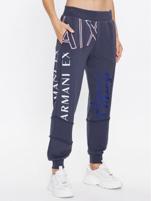 Priliehavé teplákové nohavice Armani Exchange sivá