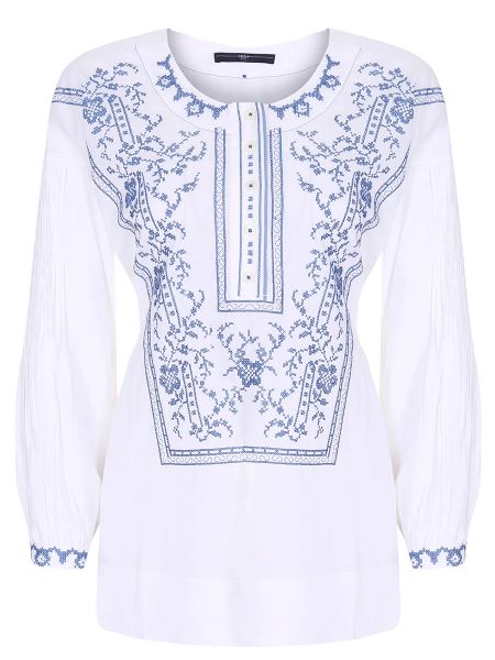 Блузка с вышивкой High белая
