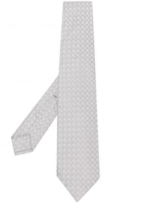 Копринена вратовръзка с принт Barba сиво