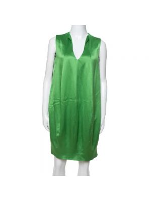 Satynowa sukienka Alexander Mcqueen Pre-owned zielona
