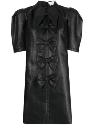 Kožené šaty Saiid Kobeisy čierna