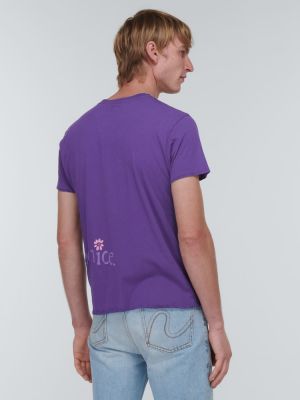 Bavlnené tričko s potlačou Erl fialová