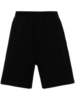 Shorts de sport en coton à imprimé Dsquared2 noir