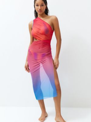 Pletené přiléhavé dlouhé šaty s přechodem barev Trendyol