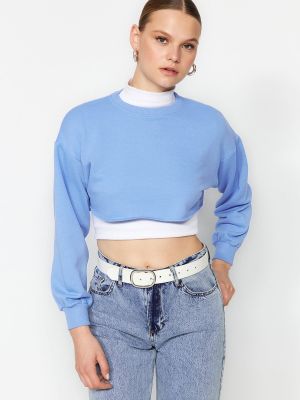 Laza szabású kötött pulcsi Trendyol kék