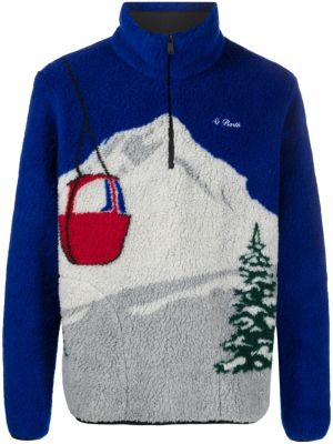 Флийс пуловер с цип Mc2 Saint Barth синьо