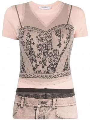 Βαμβακερή μπλούζα με σχέδιο Christian Dior