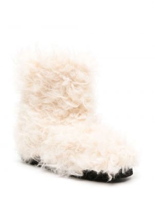 Ankle boots z futerkiem Maje białe