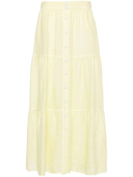 Ľanový rozšírená sukňa 120% Lino žltá