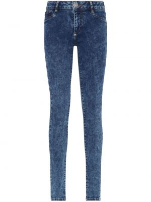 Jeansy skinny bawełniane Philipp Plein niebieskie