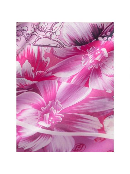 Pañuelo de raso de flores con estampado Liu Jo rosa