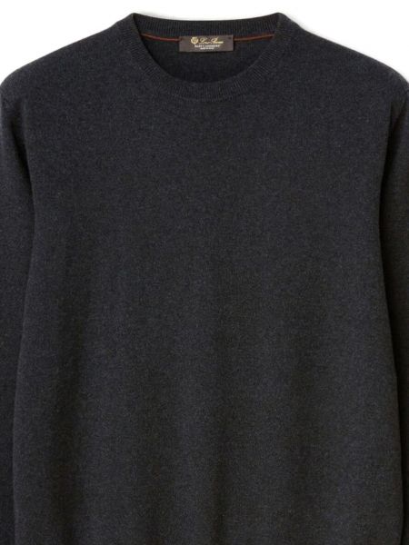 Kašmírový svetr s kulatým výstřihem Loro Piana šedý